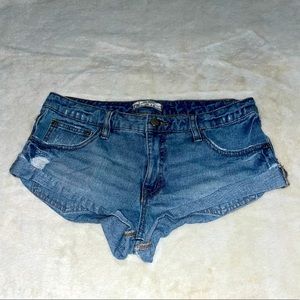Free People Low Rise Distressed Jean Shorts - Size 25